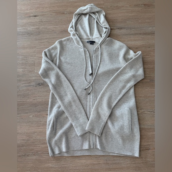 Vince Sweaters - Vince Light Gray Zip Up Hooded Sweater